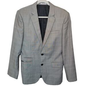 Express Blazer Mens 36R Gray Photographer Wool Fitted Suit Coat Jacket Career